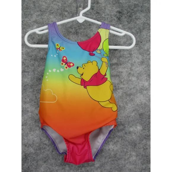 Disney Toddler Swimsuit Baby 24M Pooh Swim Balloons Butterfly - Picture 4 of 9